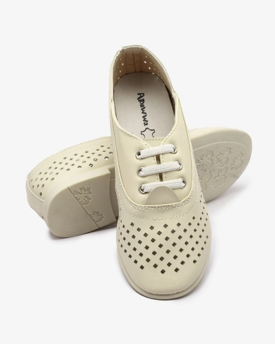 Bézs színű, áttört gyermek mokaszin Janno- Footwear