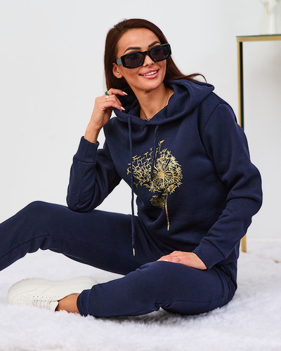 Royalfashion Fekete női szigetelt tréningruha szett aranynyomással