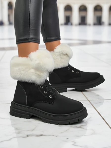 Royalfashion Női szőrfedeles bokacsizma Nasaha