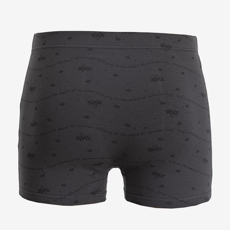 Sötétszürke férfi boxer rövid mintával - Fehérnemű
