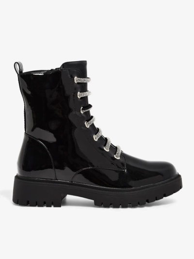 Velmini lakkozott fűzős női bokacsizma