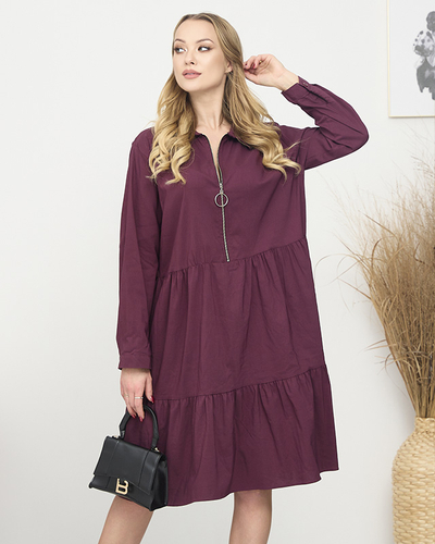 Maroon női ruha PLUS SIZE- Ruházat