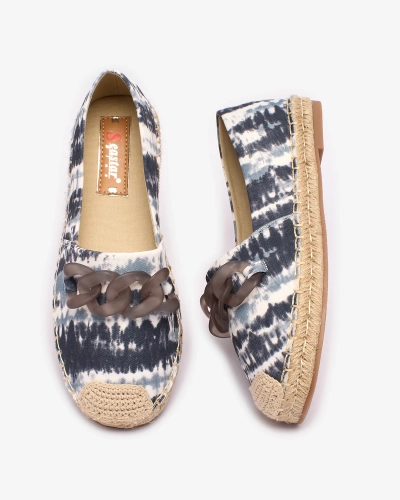 Royalfashion Fekete női espadrilles nyomott Serffio