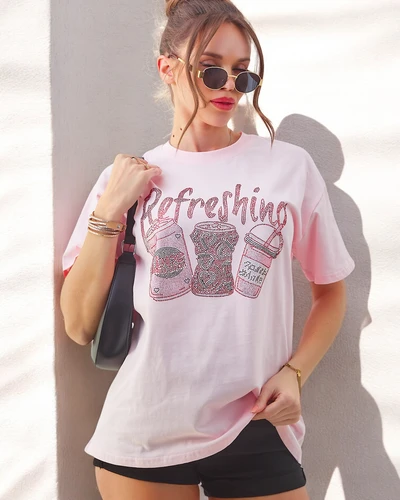 Royalfashion Pamut női póló strasszköves mintával