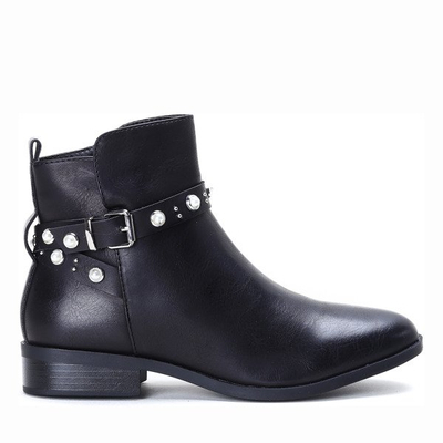 Sztyblety z perełkami w kolorze czarnym Elisa - Obuwie