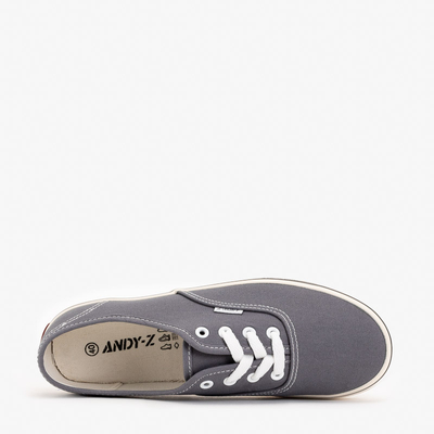 OUTLET Szürke fűzős férfi tornacipő Okilet - Lábbeli