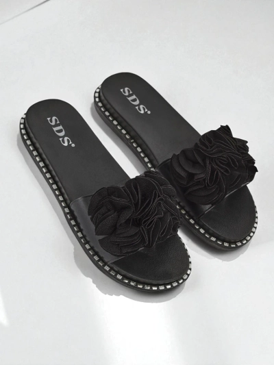 Royalfashion Női lapos talpú papucs Flora Verde