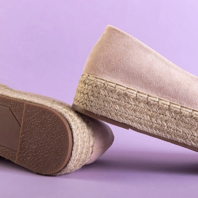 OUTLET Világos rózsaszín női espadrillák Fenenna kristályokkal - Cipők