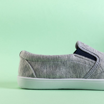 Szürke női papucs, sötétkék betétekkel Weridia - Lábbeli