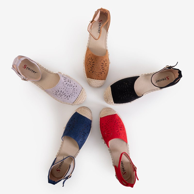 Asoria női piros kötött espadrilles - cipő