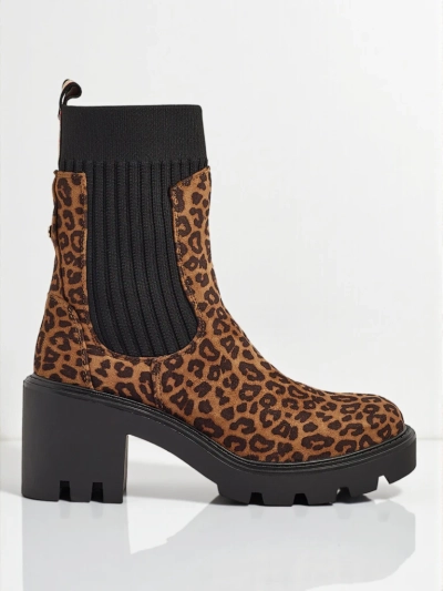 Mintás női bokacsizmák vastag sarokkal, öko velúrból Anthere