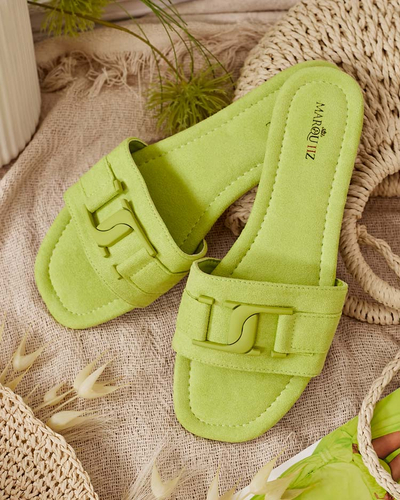 Royalfashion Neonzöld női flip-flopok csattal Rydr