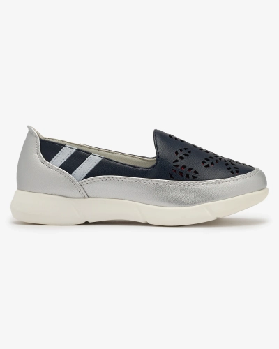Lányok ezüst és tengerészkék slip on tornacipő Ewesgi- Footwear