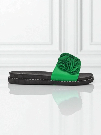 Royalfashion Női lapos talpú papucs Flora Verde