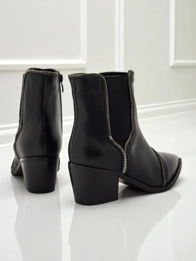 Női eco bőr bokacsizma vastag sarokkal Omen Glade