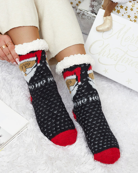 Royalfashion Warmed Christmas fekete női zokni