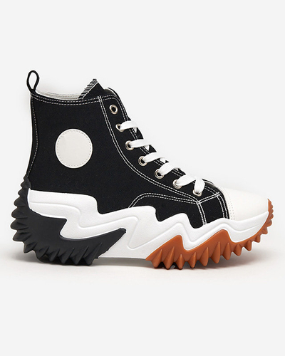 OUTLET Fekete női sportcipő a'la sneakers Oqapi - Lábbeli