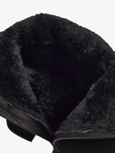 Kastrelle női öko bőr bokacsizma vastag sarokkal és csipkével