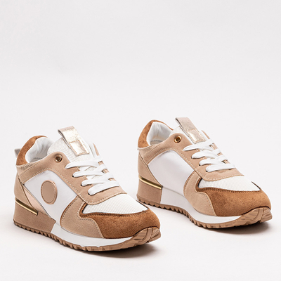 Női bézs és barna sportcipő csillogó Tenetika - Lábbeli