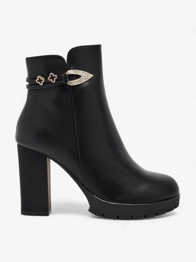 Női eco bőr bokacsizma vastag sarokkal Sylvar