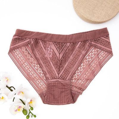 Női sötét rózsaszín csipke bugyi - Fehérnemű