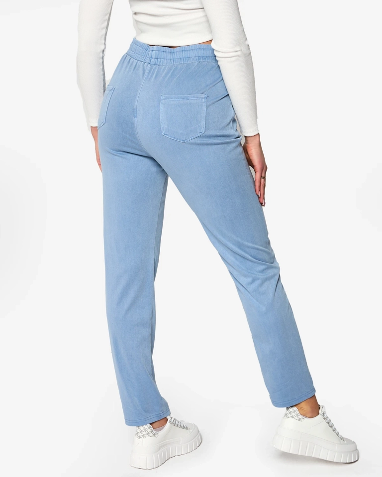 Kék női szövetnadrág PLUS SIZE- Ruházat