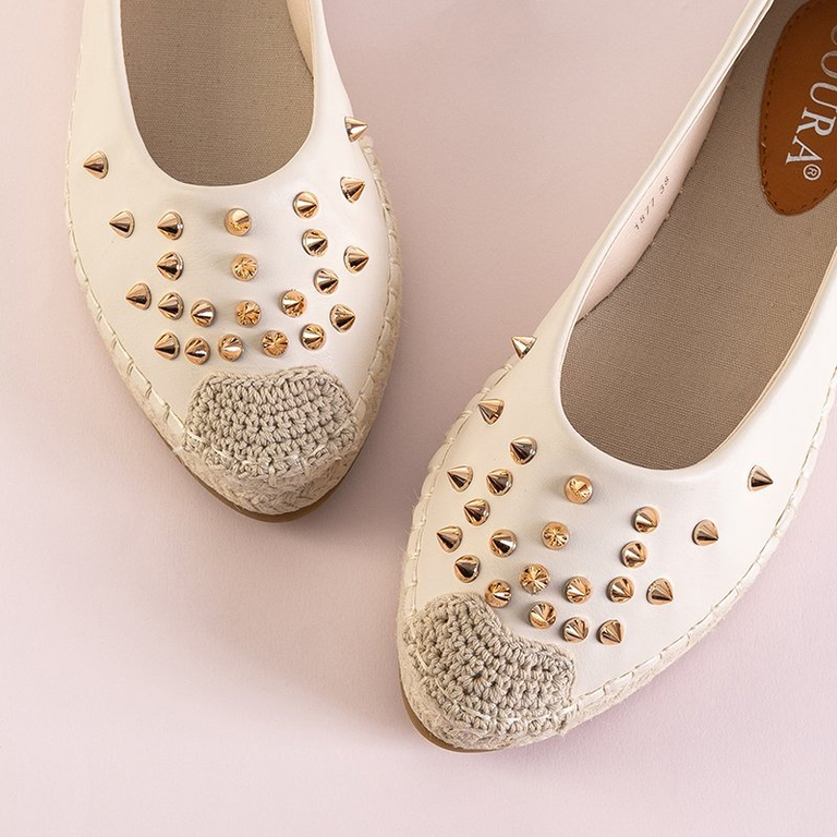 OUTLET Női bézs színű espadrillák Edmaria fúvókákkal - Lábbeli