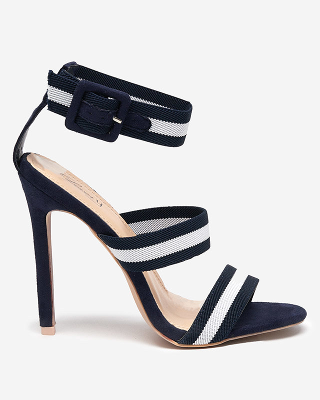 OUTLET Női sötétkék szandál magas sarkú Miso-Shoes