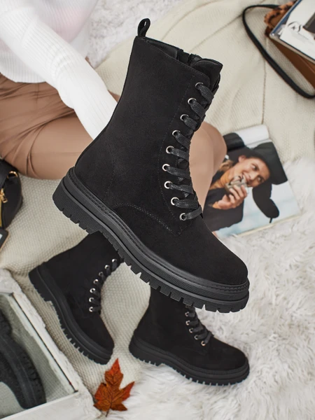 Női öko velúr worker stílusú bokacsizma Molistea