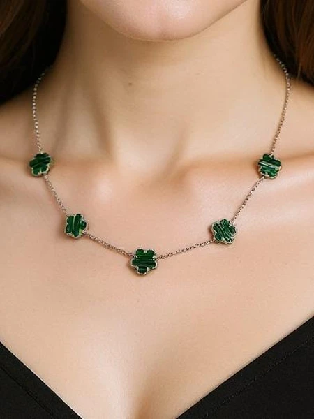 Aurelia Clavis gyöngyház nyaklánc arany keretben