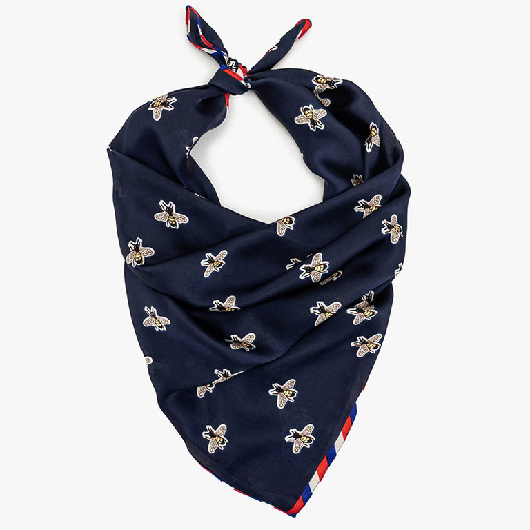 Női sál sötétkék színben rovarmintával - Kiegészítők