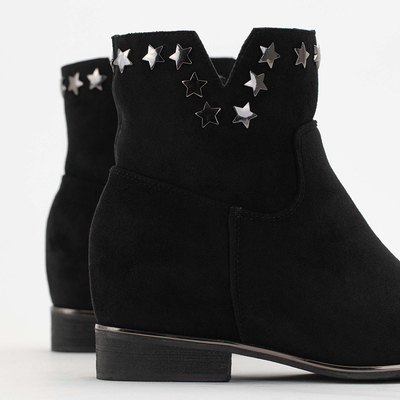 Fekete öko velúr csizma rejtett ékkel Mni-Buty