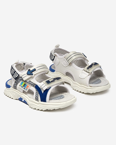 Ceteris tépőzárral rögzíthető fehér és sötétkék gyerekszandál - Shoes