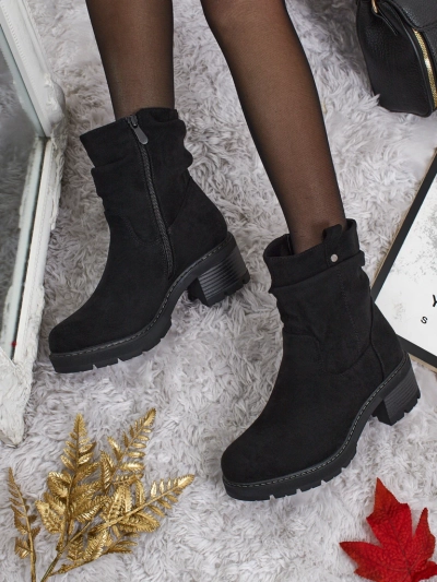 Magas szárú női öko velúr bokacsizma Carmine