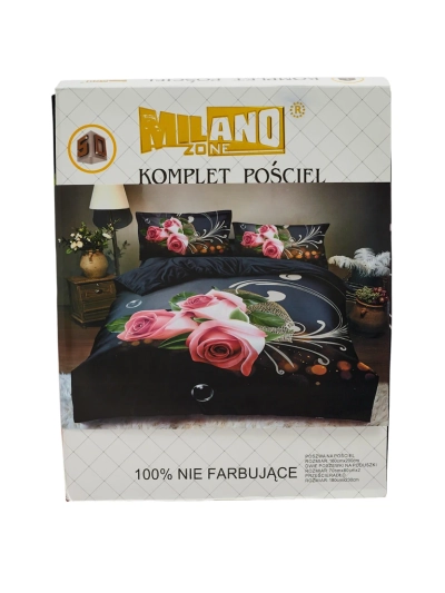 Milano Fekete-Rózsaszín Elegáns Ágyneműszett