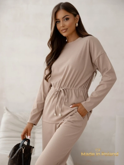 Royalfashion Pamut női szett, pulóver stílusú, bordázott