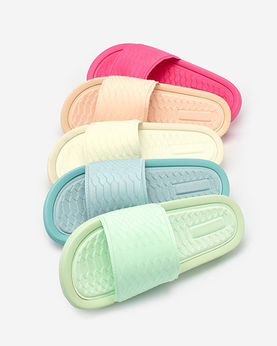 Női kék pasztell papucs, Galite dombornyomással - Lábbeli