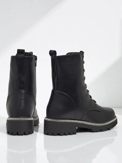 Lunara női fűzős öko bőr bokacsizma