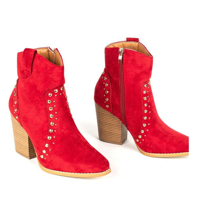 Piros cowboy csizma a magas Gana oszlopon - Lábbeli