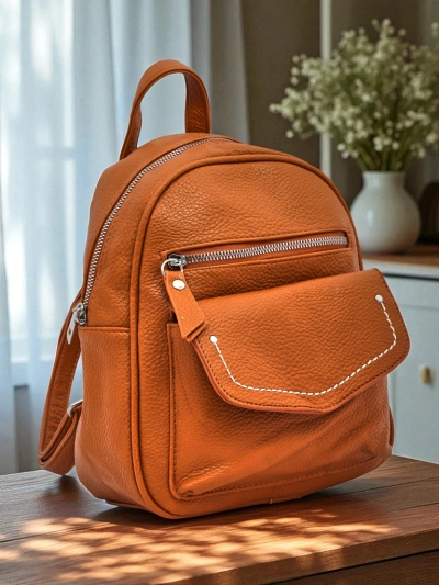 Elegáns Calista Camel női hátizsák, öko bőr, Królewska Moda