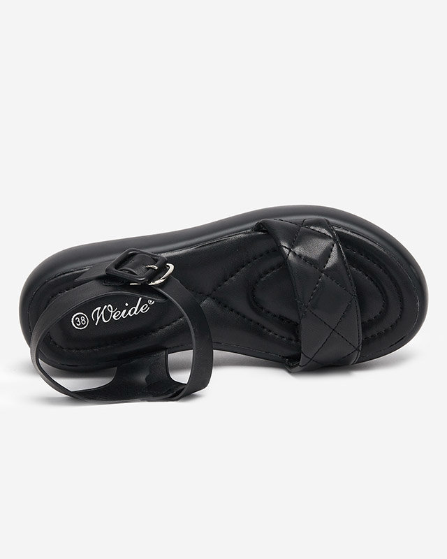 OUTLET Női eco bőr steppelt ékszandál fekete Baloui színben. Cipő