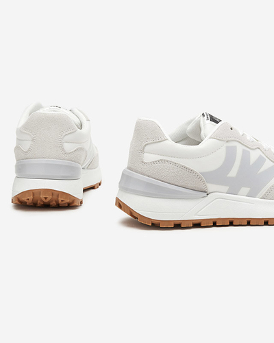 Női fehér tornacipő szürke Narisa betétekkel - Lábbeli