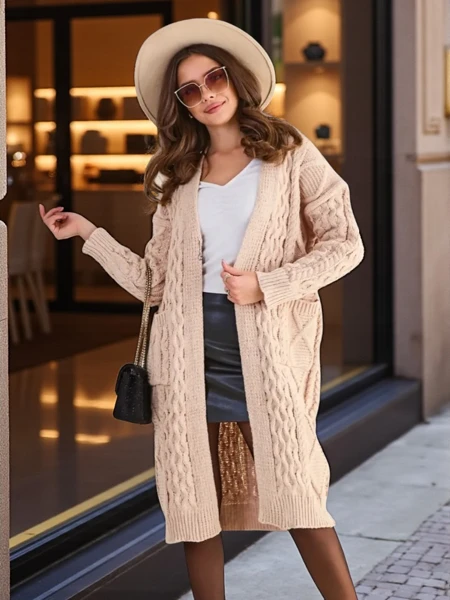 Royalfashion Kötött női poncsó pulóver