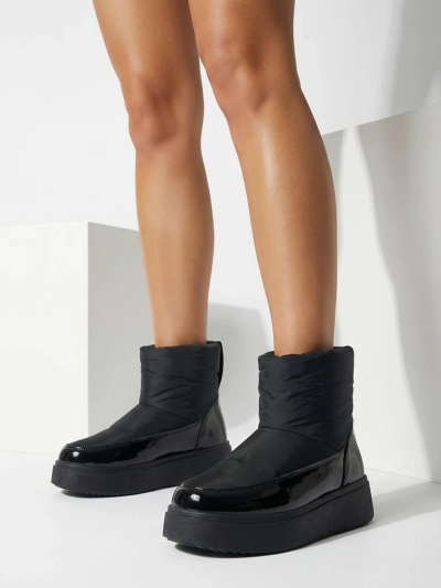 Royalfashion Black Maderta csúszós női hócsizma