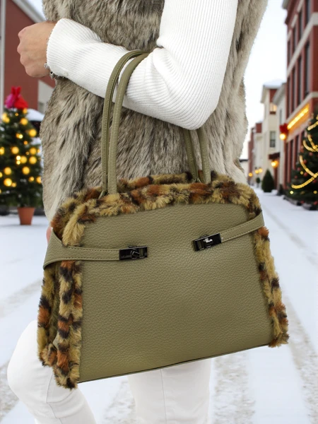 Kis női táska öko bőrből, leopárdmintával, Panthory