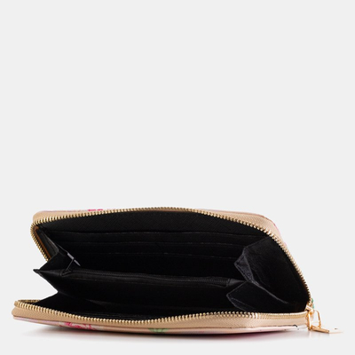 Rózsaszín pénztárca virágmintával - Pénztárca