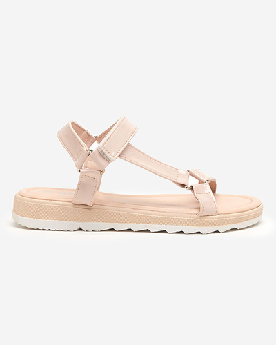 OUTLET Bézs színű női lapos szandál Hereris - Lábbeli