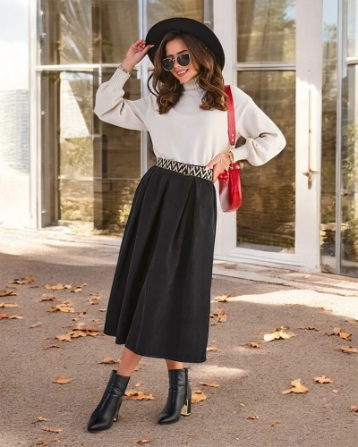 Royalfashion Női midi szoknya a' la bársony