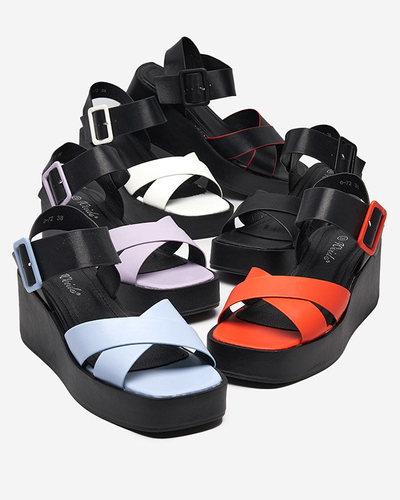 OUTLET Fekete-piros női öko bőr ékszandál Scozi - Footwear