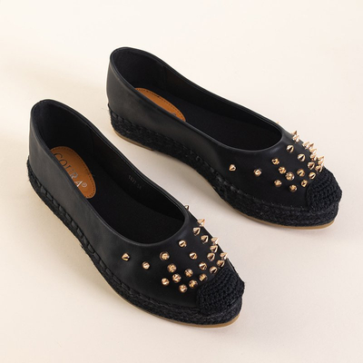 OUTLET Fekete női espadrilles Edmaria fúvókákkal - Lábbeli